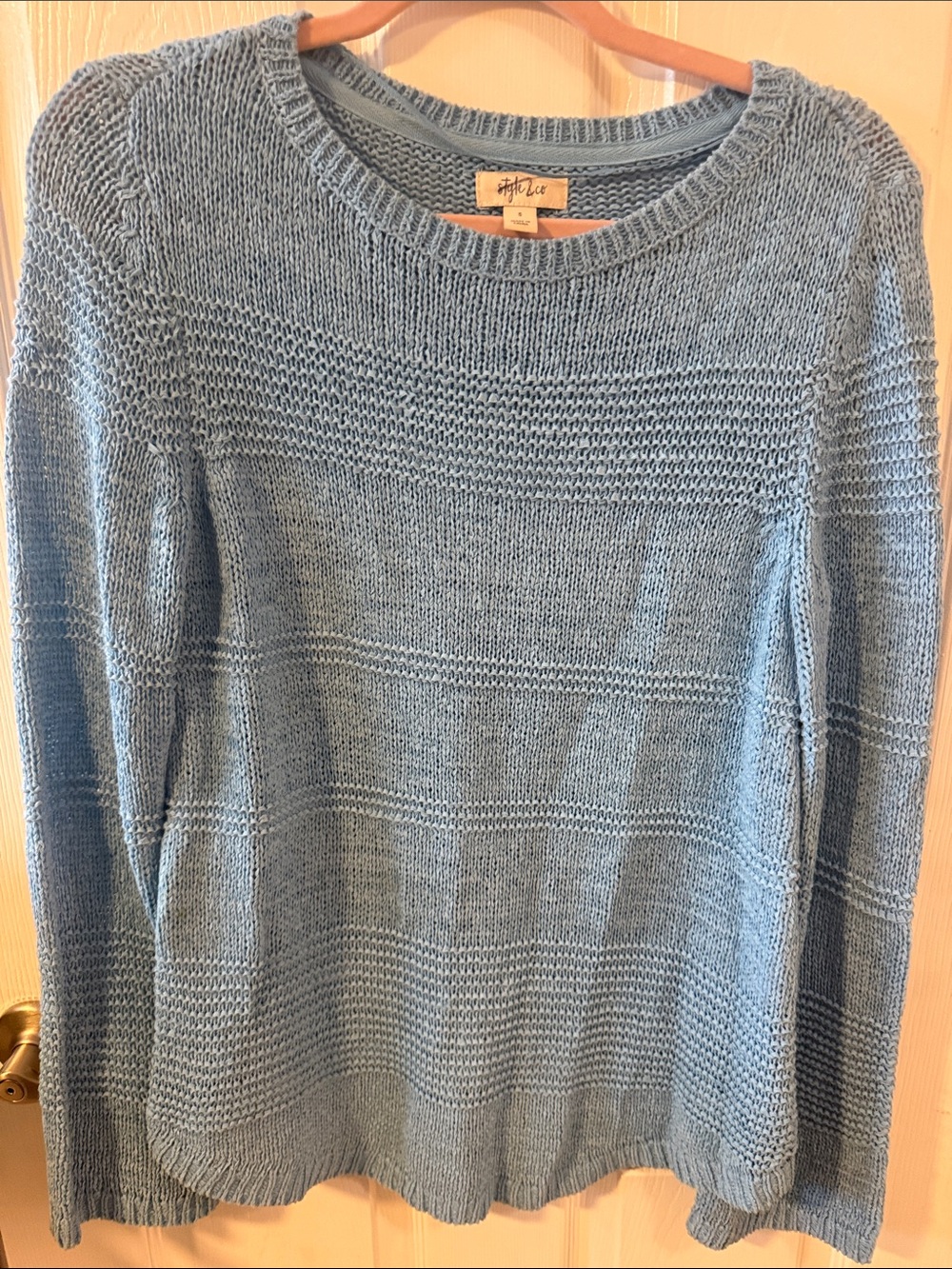 Style & co - Light Blue Knit Crewneck Sweater